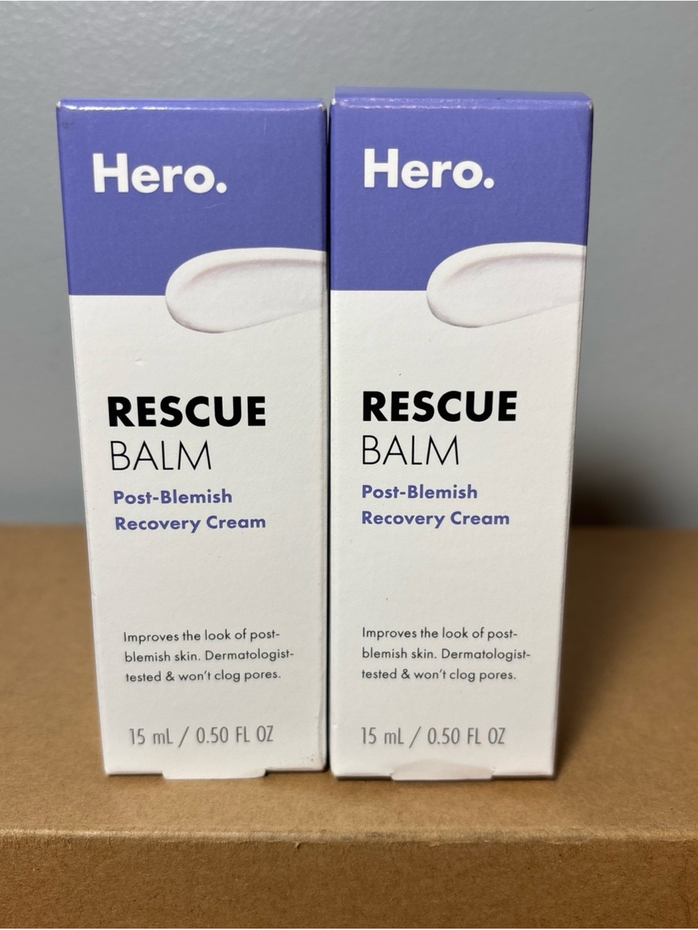 Lot of 2 Hero Rescue Balm Post-Blemish Recovery Cream New in Box